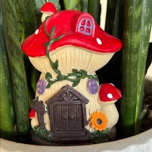 Fairy Garden‎ Mushroom house 5" Whimsical cottagecore pixie dust forest cabin